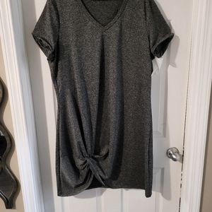 Dark gray, side knot tshirt dress